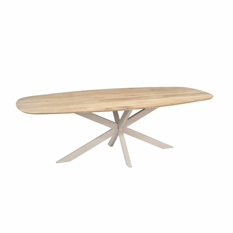 Eettafel Eiken eettafel Ferris Deens Ovaal 240 cm Naturel Poot-Eettafels-Starfurn