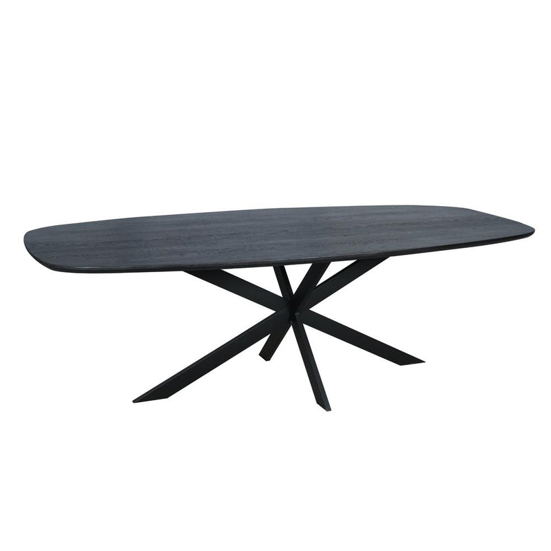 Eettafel Eiken eettafel Ferris Deens Ovaal 240 cm Zwart-Eettafels-Starfurn