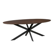 Eettafel Eiken eettafel Ferris Ovaal 180 cm Bruin 180x100x76 cm-Eettafels-Starfurn