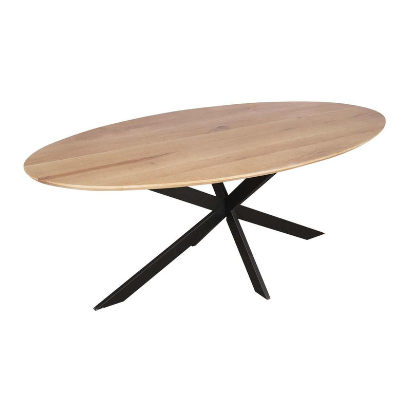 Eettafel Eiken eettafel Ferris Ovaal 180 cm Naturel 180x100x76 cm-Eettafels-Starfurn