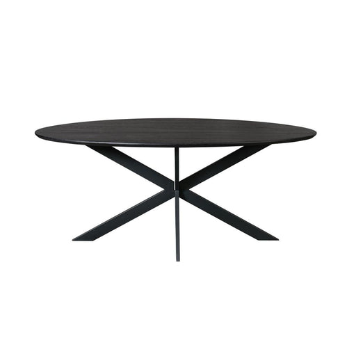 Eettafel Eiken eettafel Ferris Ovaal 180 cm Zwart 180x100x76 cm-Eettafels-Starfurn