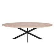 Eettafel Eiken eettafel Ferris Ovaal 210 cm Naturel 210x100x76 cm-Eettafels-Starfurn