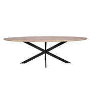 Eettafel Eiken eettafel Ferris Ovaal 240 cm Naturel 240x110x76 cm-Eettafels-Starfurn