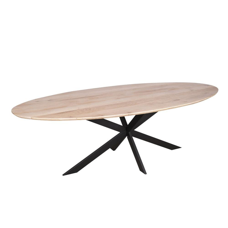 Eettafel Eiken eettafel Ferris Ovaal 240 cm Naturel 240x110x76 cm-Eettafels-Starfurn