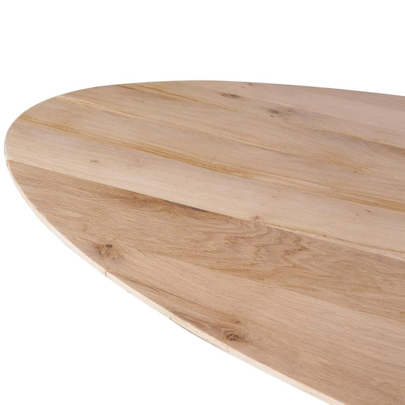 Eettafel Eiken eettafel Ferris Ovaal 240 cm Naturel 240x110x76 cm-Eettafels-Starfurn