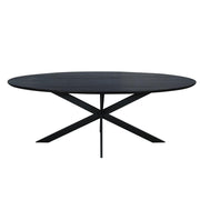 Eettafel Eiken eettafel Ferris Ovaal 240 cm Zwart 240x110x76 cm-Eettafels-Starfurn