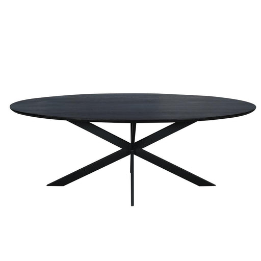 Eettafel Eiken eettafel Ferris Ovaal 240 cm Zwart 240x110x76 cm-Eettafels-Starfurn