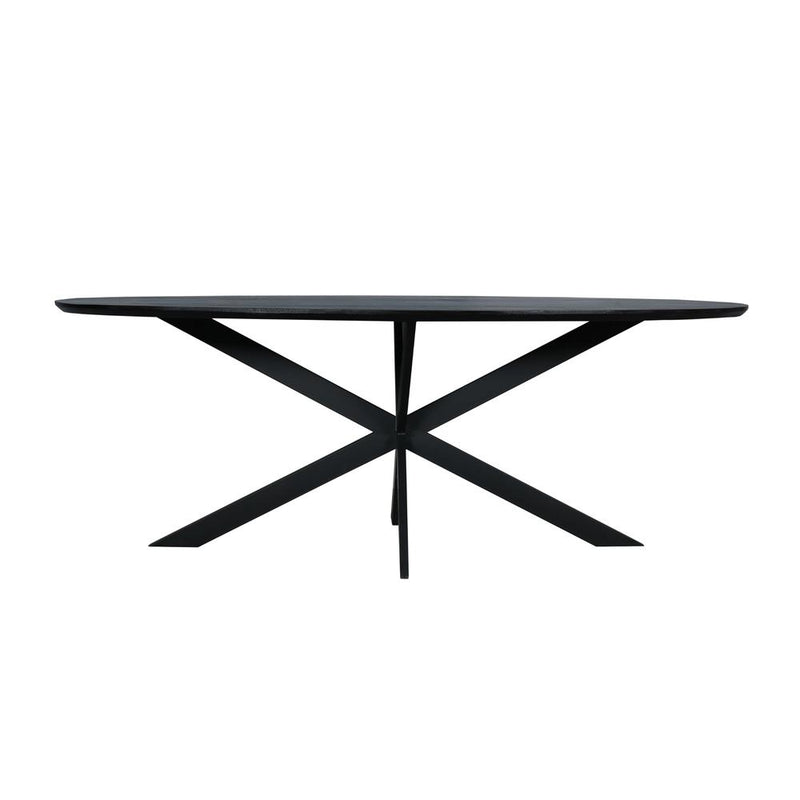 Eettafel Eiken eettafel Ferris Ovaal 240 cm Zwart 240x110x76 cm-Eettafels-Starfurn