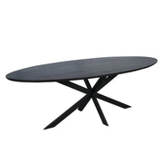Eettafel Eiken eettafel Ferris Ovaal 240 cm Zwart 240x110x76 cm-Eettafels-Starfurn