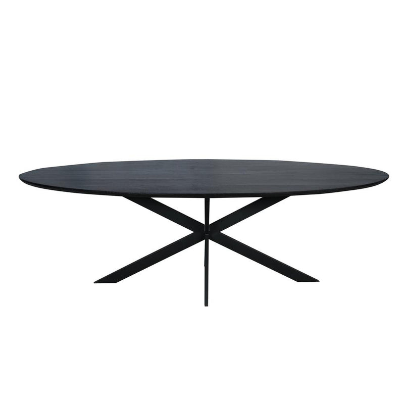 Eettafel Eiken eettafel Ferris Ovaal 240 cm Zwart 240x110x76 cm-Eettafels-Starfurn