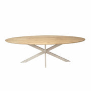 Eettafel Eiken eettafel Ferris Ovaal 280 cm Naturel Poot Zand-Eettafels-Starfurn