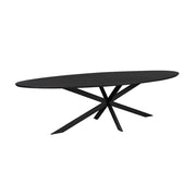 Eettafel Eiken eettafel Ferris Ovaal 280 cm Zwart 280x110x76 cm-Eettafels-Starfurn