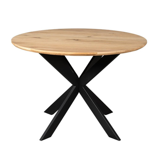 Eettafel Eiken eettafel Ferris Rond 110 cm Naturel 110x110x76 cm-Eettafels-Starfurn
