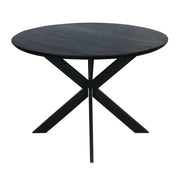 Eettafel Eiken eettafel Ferris Rond 110 cm Zwart 110x110x76 cm-Eettafels-Starfurn