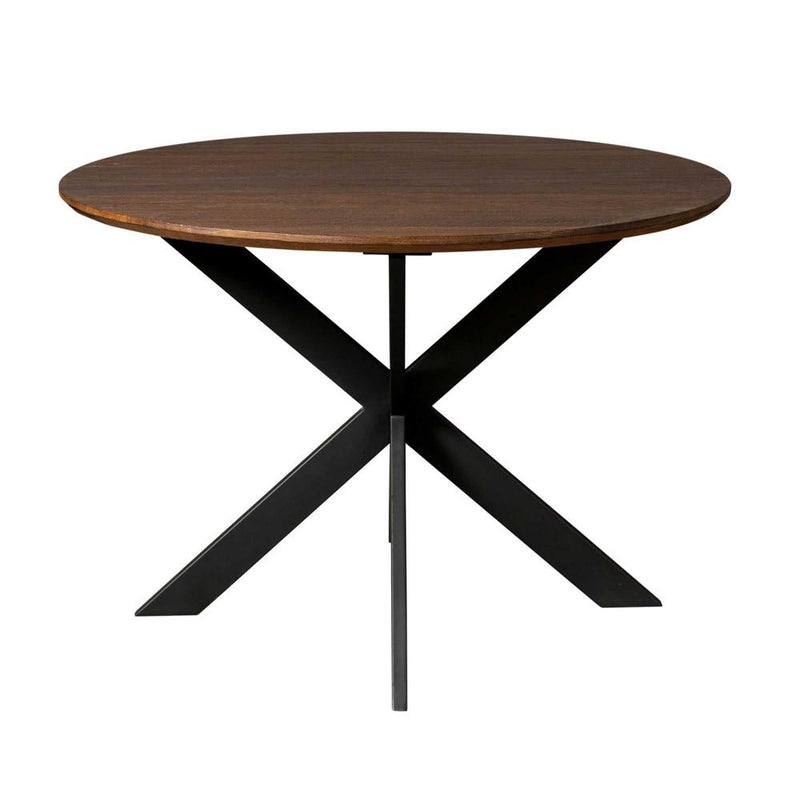 Eettafel Eiken eettafel Ferris Rond 130 cm Bruin 130x130x76 cm-Eettafels-Starfurn