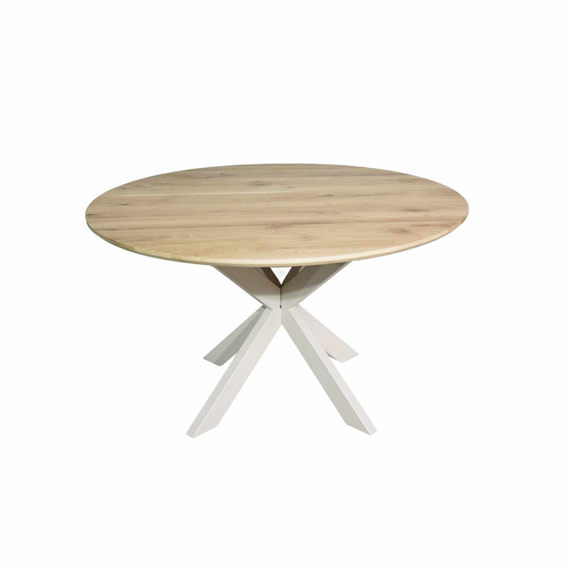 Eettafel Eiken eettafel Ferris Rond 130 cm Naturel Poot Zand-Eettafels-Starfurn