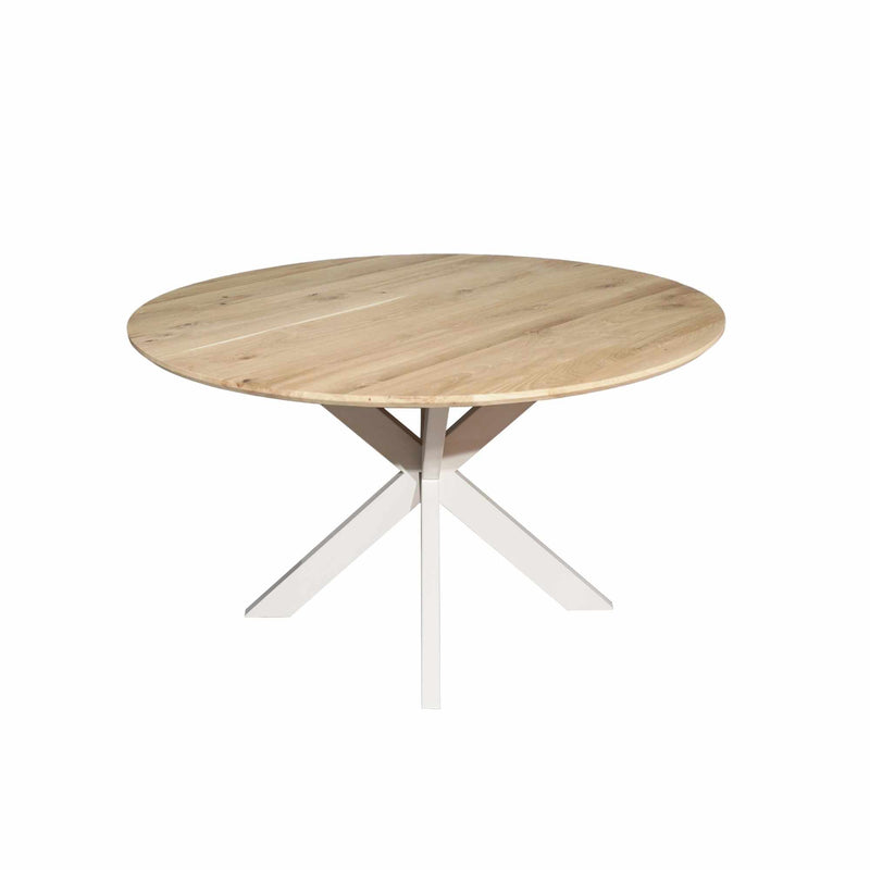 Eettafel Eiken eettafel Ferris Rond 130 cm Naturel Poot Zand-Eettafels-Starfurn