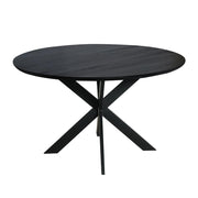 Eettafel Eiken eettafel Ferris Rond 130 cm Zwart 130x130x76 cm-Eettafels-Starfurn