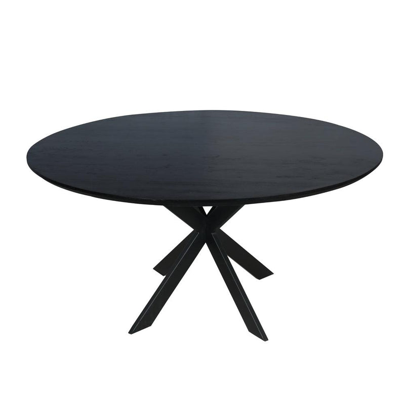 Eettafel Eiken eettafel Ferris Rond 150 cm Zwart 150x150x76 cm-Eettafels-Starfurn