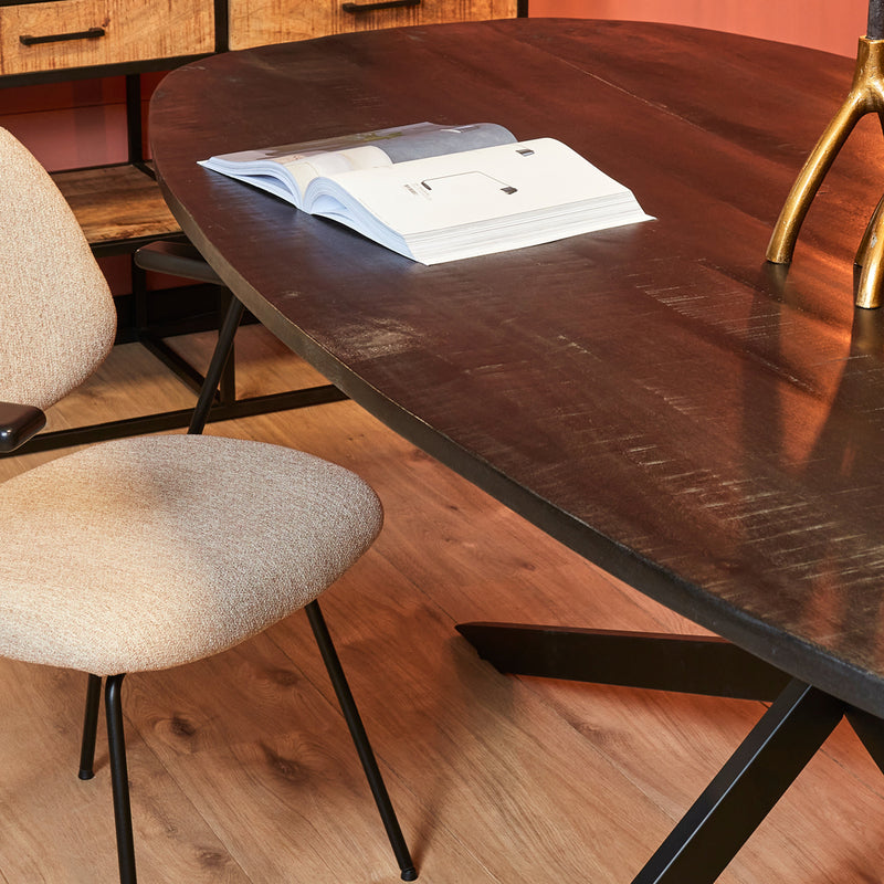 Eettafel Elegance Zwart Deens ovaal 240x110 cm-Eettafels-Starfurn