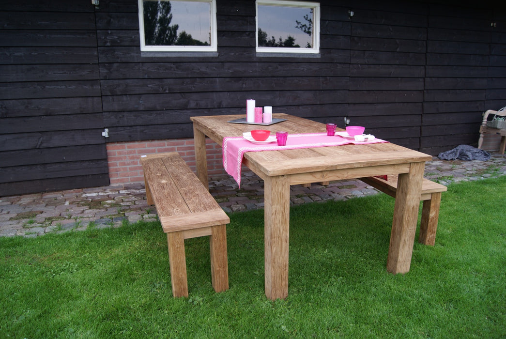Eettafel Evoy Teakhout Naturel hout 240x100 cm-Livingfurn
