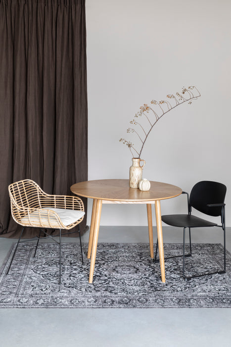 Eettafel Fabio 100 Eikenfineer Naturel Ø100x75 cm-Eettafels-Creating Home
