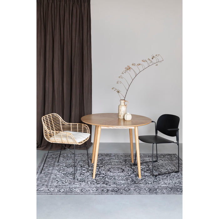 Eettafel Fabio 100 Eikenfineer Naturel Ø100x75 cm-Eettafels-Creating Home