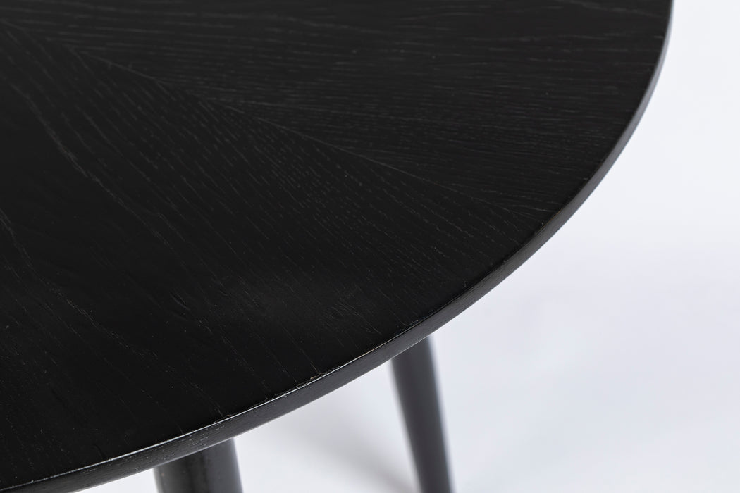 Eettafel Fabio 100 Eikenfineer Zwart Ø100x75 cm-Eettafels-Creating Home