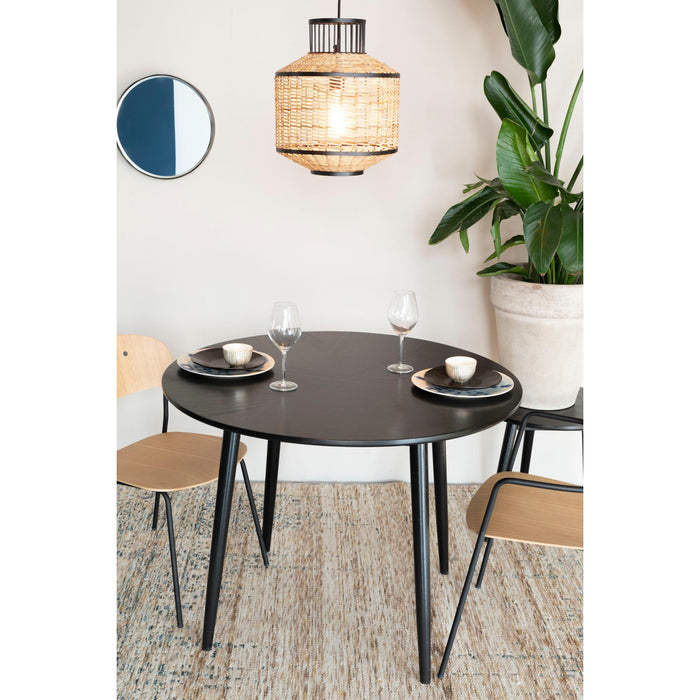 Eettafel Fabio 100 Eikenfineer Zwart Ø100x75 cm