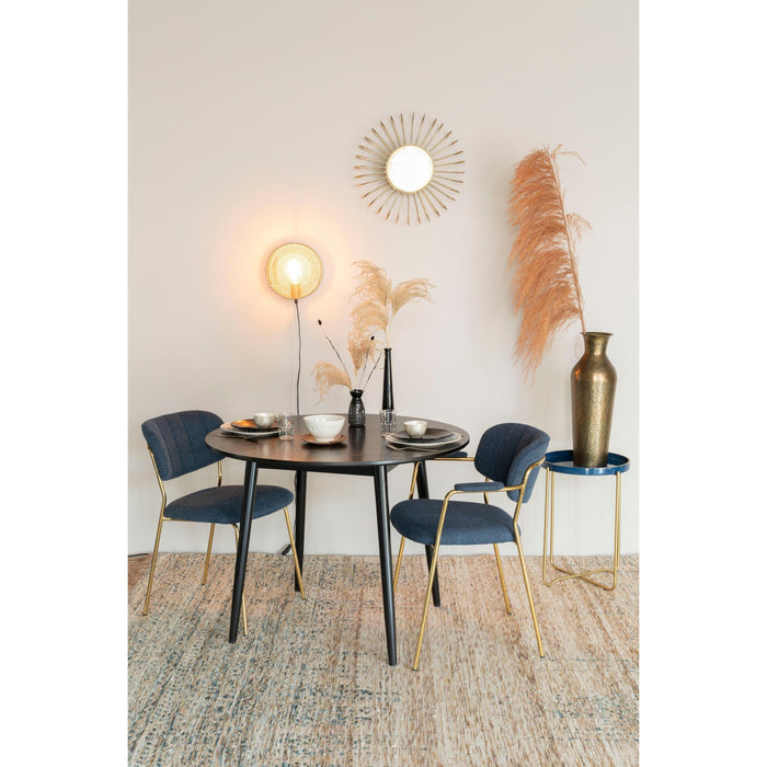 Eettafel Fabio 100 Eikenfineer Zwart Ø100x75 cm