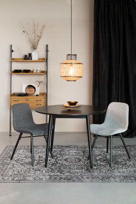 Eettafel Fabio 100 Eikenfineer Zwart Ø100x75 cm-Eettafels-Creating Home