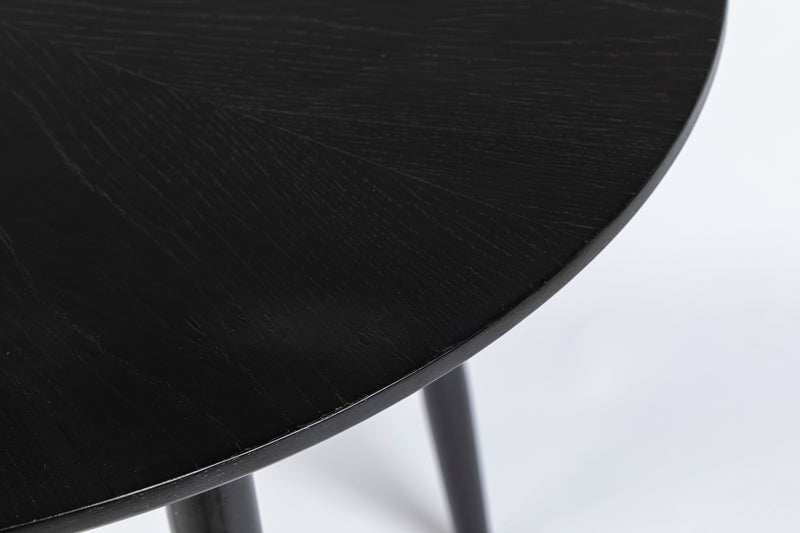 Eettafel Fabio 120 Eikenfineer Zwart Ø120x75 cm-Eettafels-Creating Home