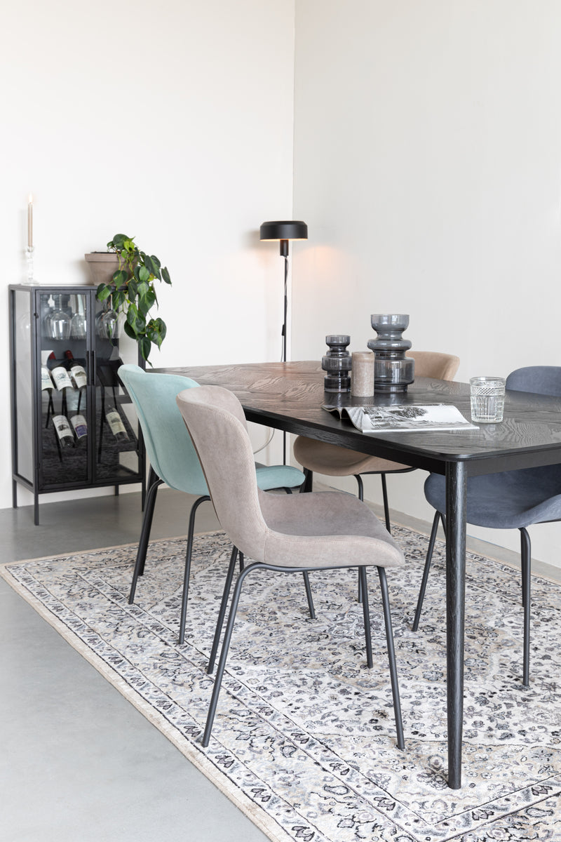 Eettafel Fabio 160x80 Eikenfineer Zwart 80x160 cm-Eettafels-Creating Home