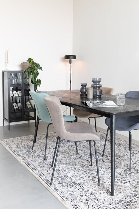 Eettafel Fabio 180x90 Eikenfineer Zwart 90x180 cm-Eettafels-Creating Home