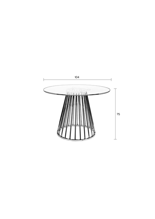 Eettafel Floris Glass Goud 104x104 cm-Eettafels-Creating Home