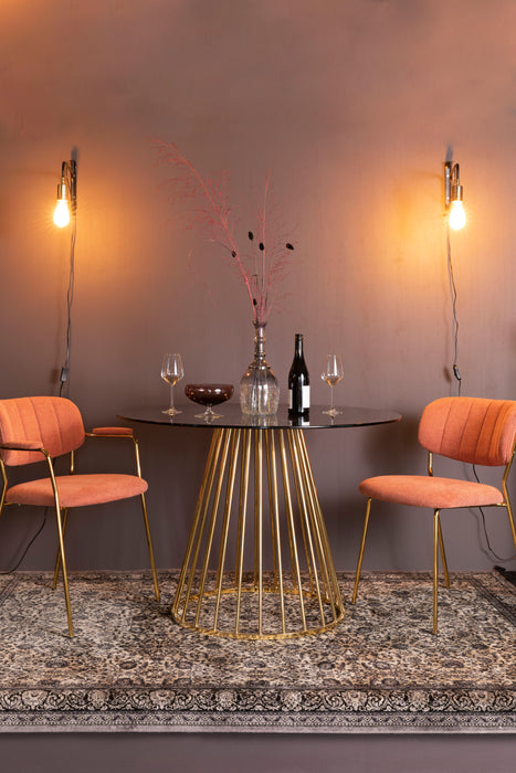 Eettafel Floris Glass Goud 104x104 cm-Eettafels-Creating Home