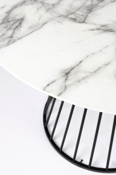 Eettafel Floris Marble Paper Zwart Ø110x75 cm-Eettafels-Creating Home