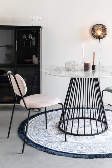 Eettafel Floris Marble Paper Zwart Ø110x75 cm-Eettafels-Creating Home