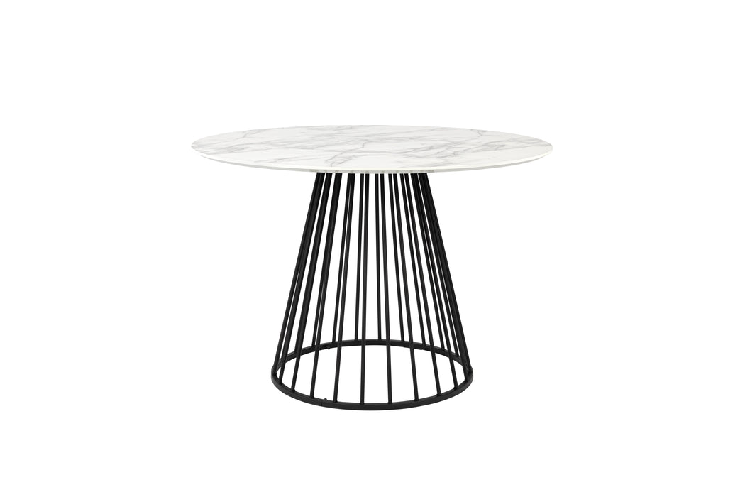 Eettafel Floris Marble Paper Zwart Ø110x75 cm-Eettafels-Creating Home
