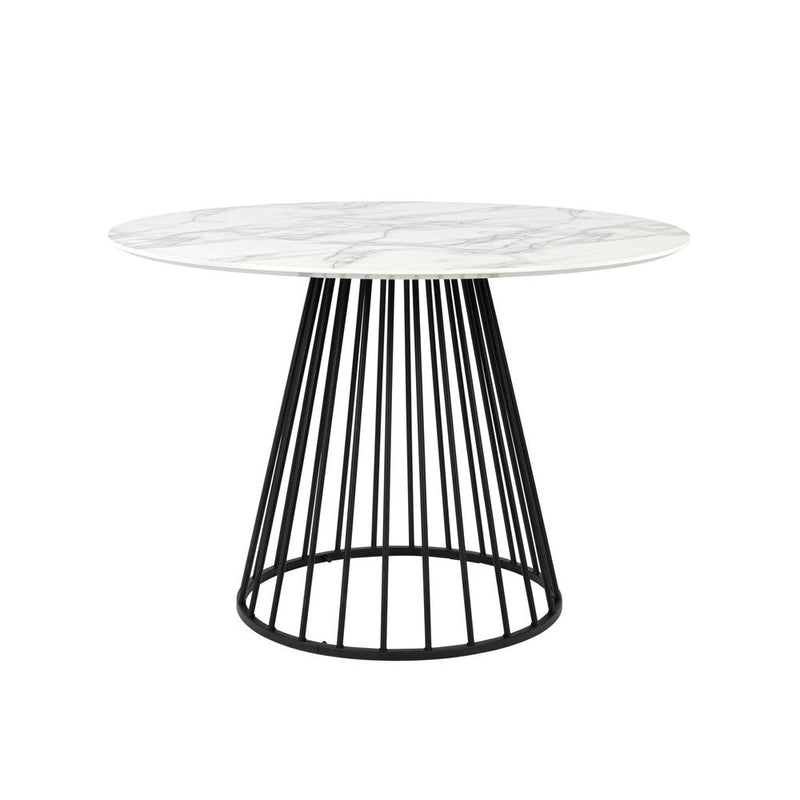 Eettafel Floris Marble Paper Zwart Ø110x75 cm-Eettafels-Creating Home