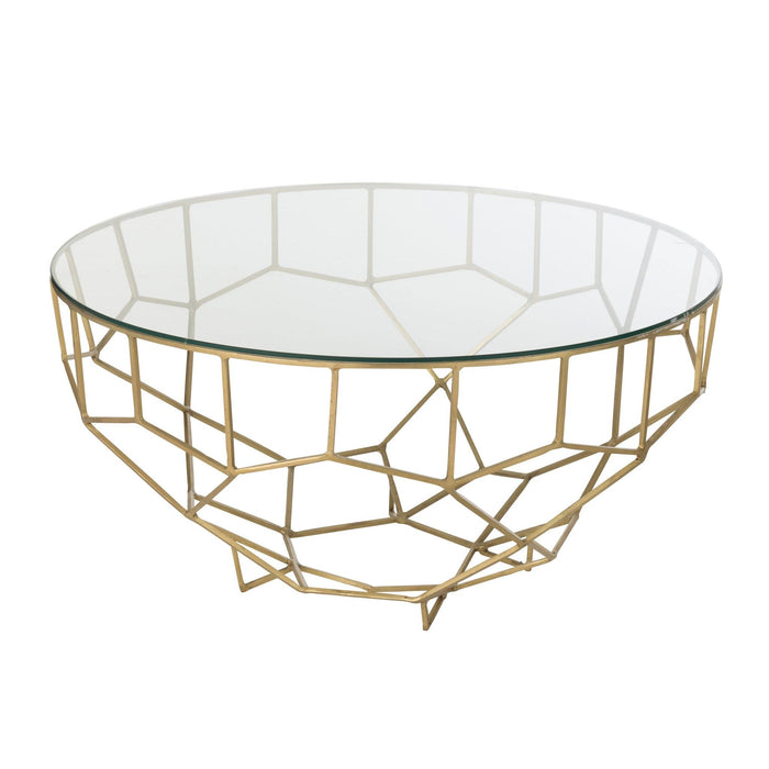 Eettafel Goud ijzer 90 cm 90x90x44 cm-Eettafels-J-Line