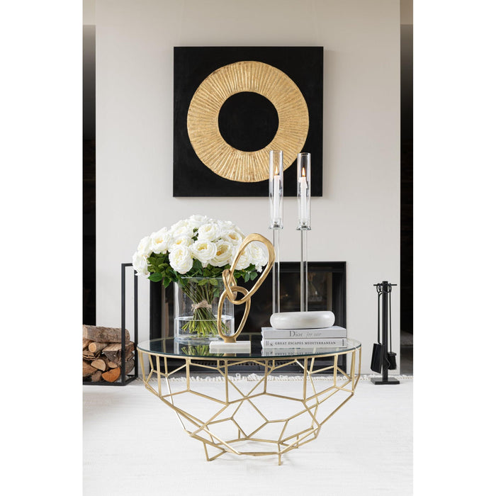 Eettafel Goud ijzer 90 cm 90x90x44 cm-Eettafels-J-Line