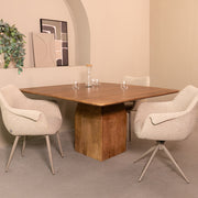 Eettafel Ingo Mangohout Nature Smooth 130x130-Eettafels-LABEL51