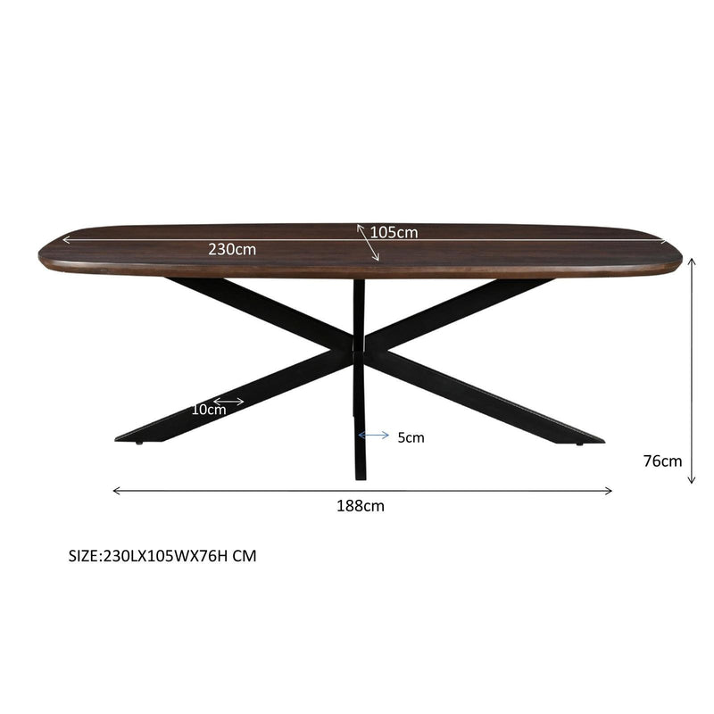 Eettafel Jesper Mangohout Bruin 105x230 cm-Eettafels-Livingfurn