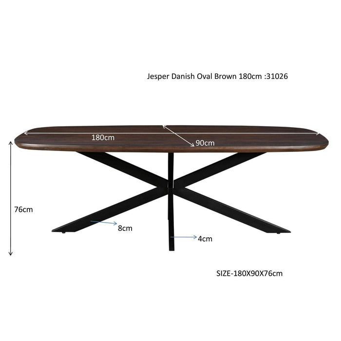 Eettafel Jesper Mangohout Bruin 90x180 cm-Eettafels-Livingfurn