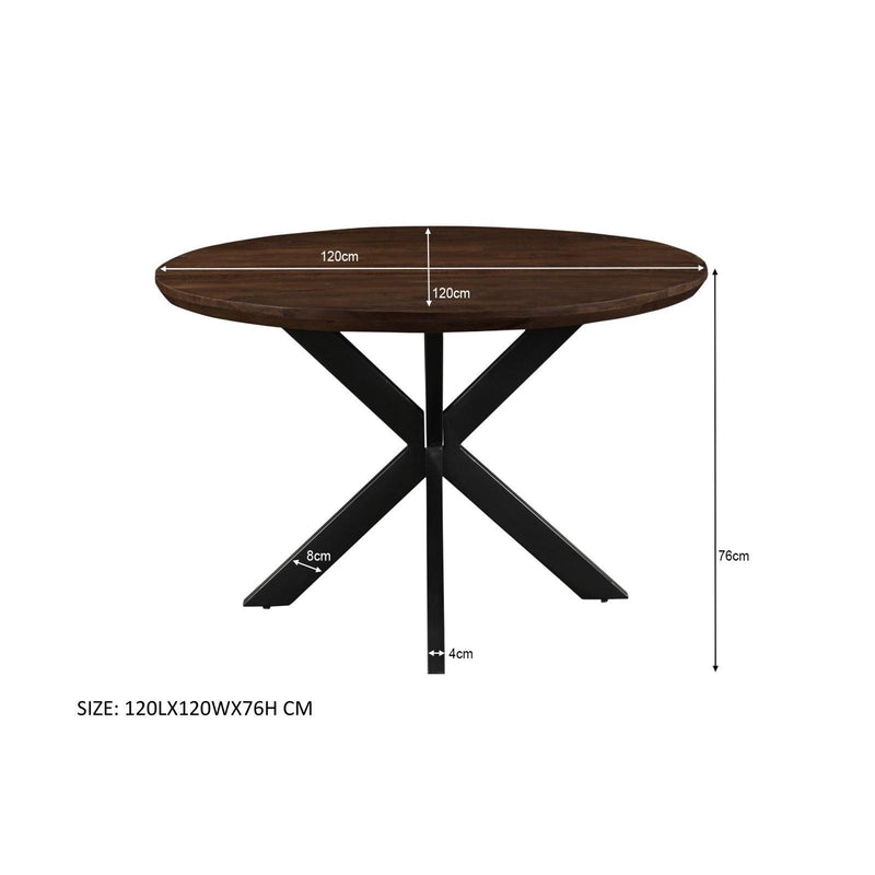 Eettafel Jesper Mangohout Naturel hout 120 cm 120x120x76 cm 31033-Eettafels-Livingfurn