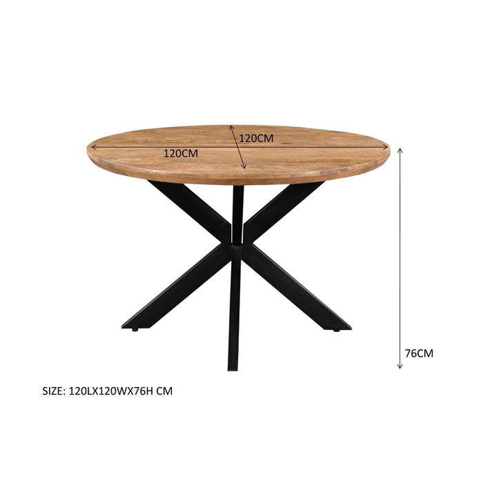 Eettafel Jesper Mangohout Naturel hout 120 cm 120x120x76 cm-Eettafels-Livingfurn
