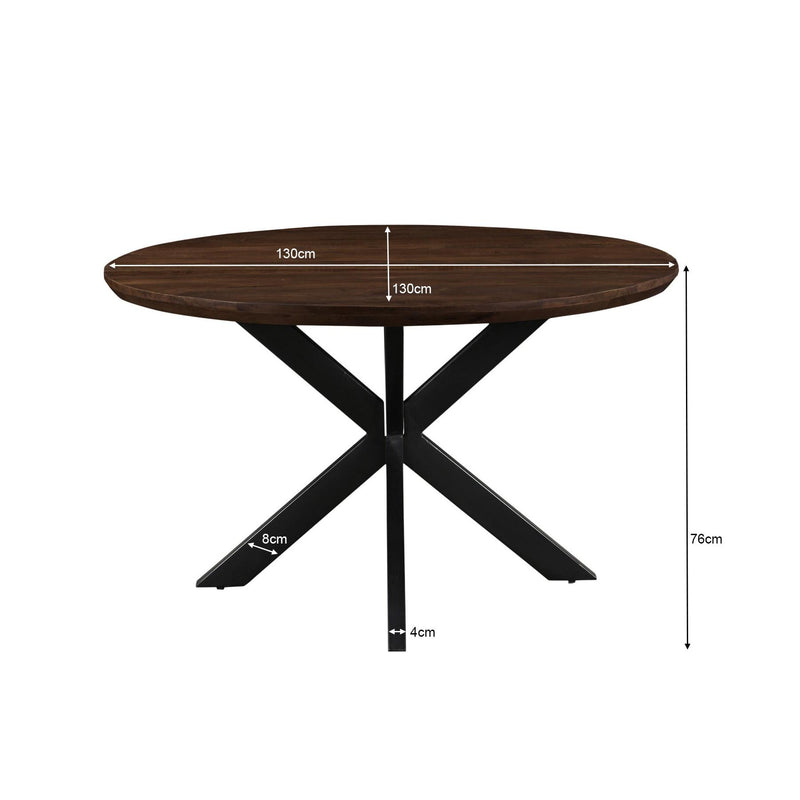 Eettafel Jesper Mangohout Naturel hout 130 cm 130x130x76 cm 31031-Eettafels-Livingfurn