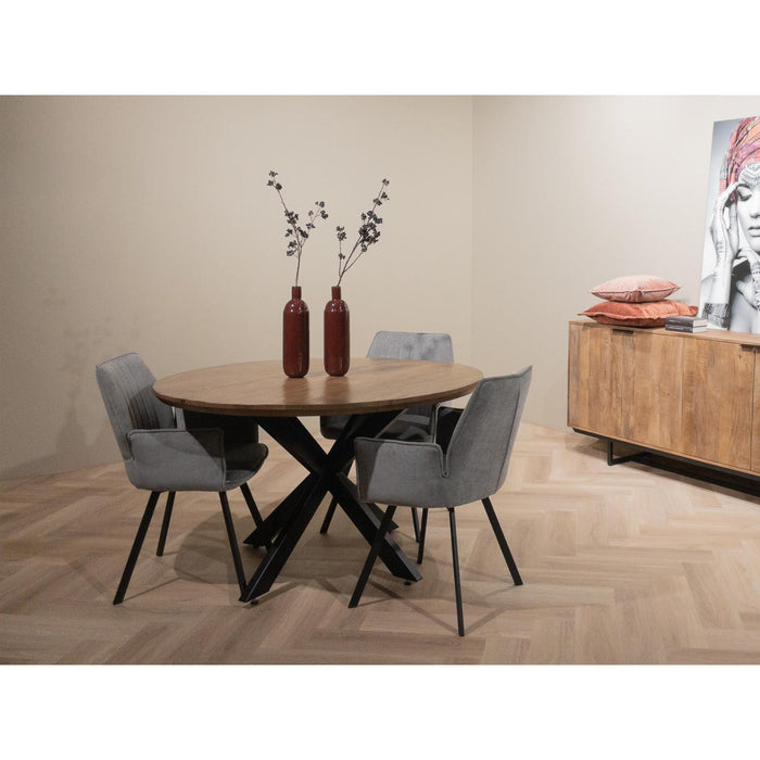 Eettafel Jesper Mangohout Naturel hout 130 cm 130x130x76 cm-Eettafels-Livingfurn