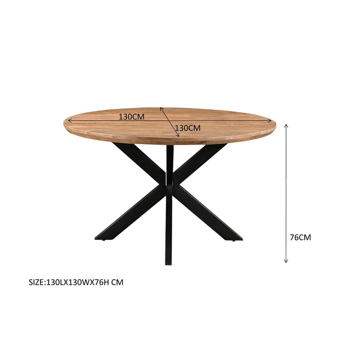 Eettafel Jesper Mangohout Naturel hout 130 cm 130x130x76 cm-Eettafels-Livingfurn